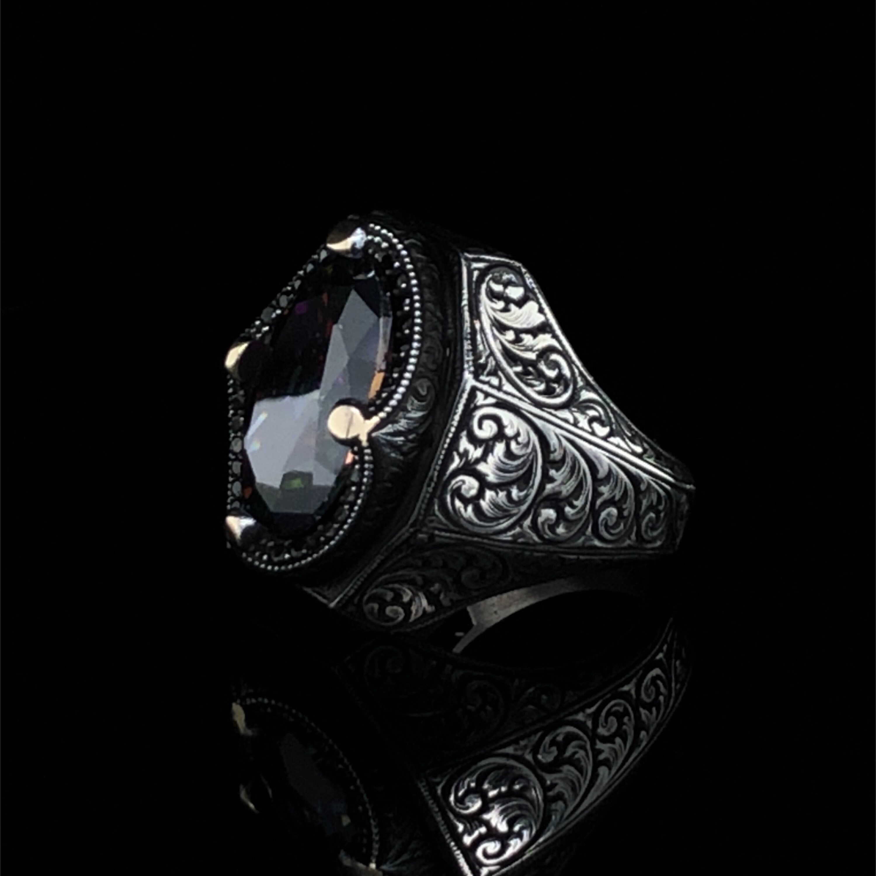 Mystic Topaz Silver Ring Rainbow Stone Ring Topaz Jewelry | Etsy
