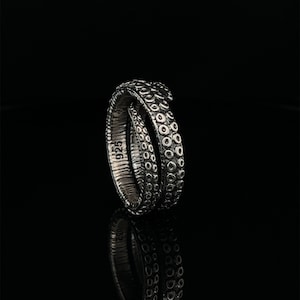 Octopus Silver Ring, Wedding Band, Octopus Tentacle Ring, Lover Gift Idea, Animal Jewelry, Coll Ring For Men and Women, Octopus Wrap Ring