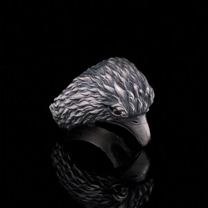 Eagle Signet Men's Ring, Eagle Hawk Ring, Vintage Mood Ring, Animal ...
