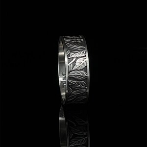 Sterling Silver Leaf Ring, Nature İnspired Ring, Leaves Wedding Band ...
