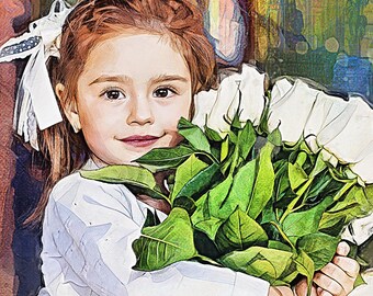 Custom Portrait from photo: Grandma Gift and Birthday Gift ideas for family. Personalized Gift - Treasured keepsakes from favorite memories.