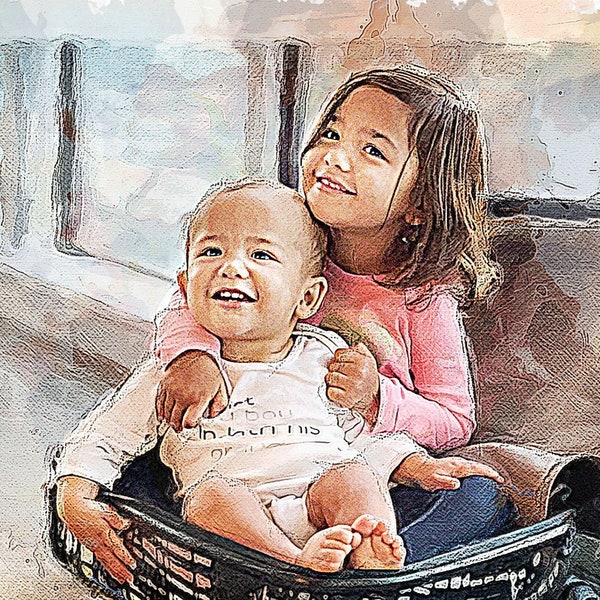 Watercolor Artwork from Your Photo: Treasured keepsakes from favorite memories. Personalized art on archival fine-art paper, mat included.