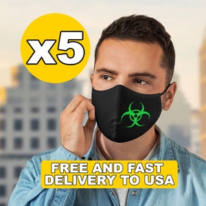 5 X Schadel Masken Schwarze Masken Schutzmasken Punisher Etsy