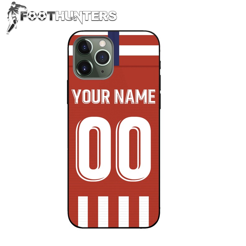 Customize Atletico Madrid 19-20 Jersey Home Soccer Phone Case iPhone 5 5s SE 6 6 Plus 6s 6s Plus 7 7 Plus 8 8 Plus X XR XS Max