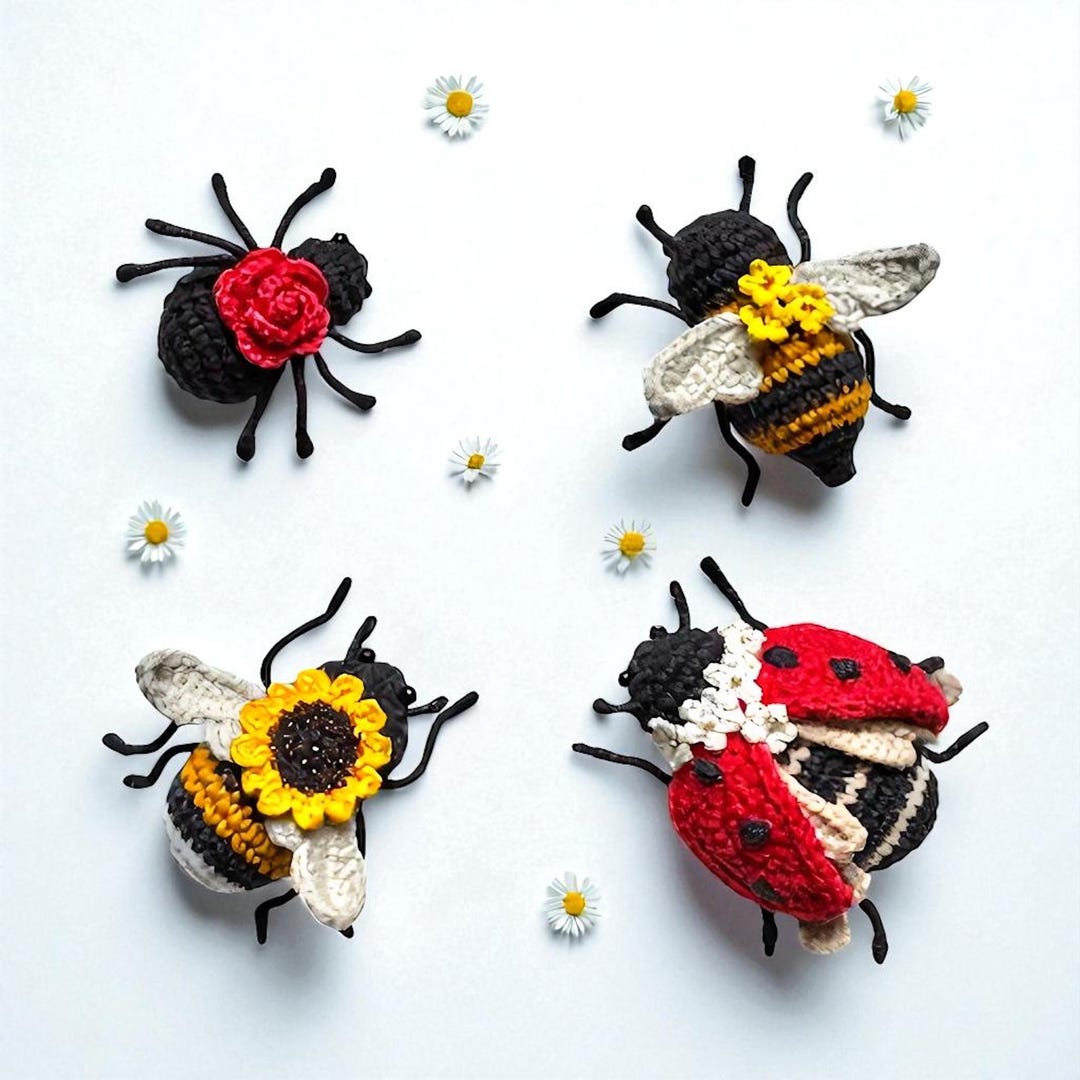 Crochet Insect Pattern Crochet Insect Patterns Bundle: Bee, Ladybug, Spider - Amigurumi Insect ...