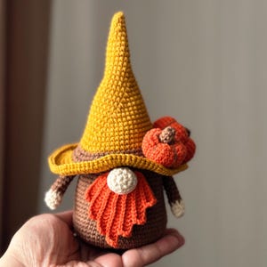Crochet Pumpkin Gnome Pattern - Candy basket or small storage - PDF tutorial