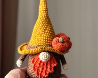Crochet Pumpkin Gnome Pattern - Candy basket or small storage - PDF tutorial