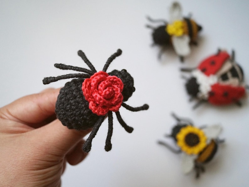 Crochet Insect Screen Crochet Insect Amigurumi Patterns: Bee, Bumblebee, Ladybug, Spider (PDF ...