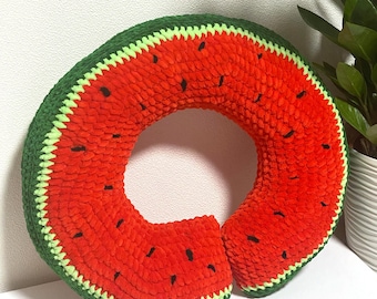 Crochet Watermelon Neck Pillow Pattern: PDF Download