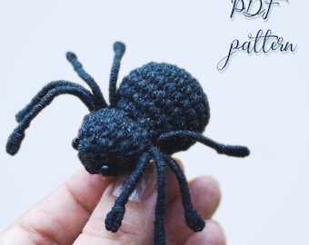 Crochet Spider Pattern: Handmade Insect Brooch, Hairpin, Decor (PDF Download)