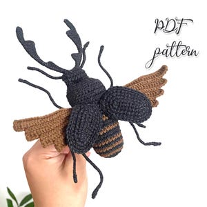 Stag Beetle - Crochet bug PDF pattern
