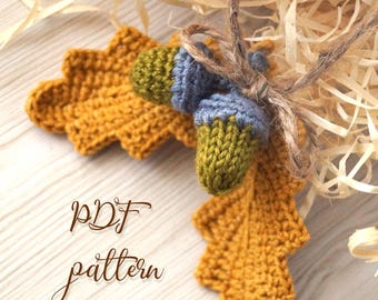 Oak Leaf & Acorn Crochet Knitting Pattern: Fall Decor (PDF Pattern)
