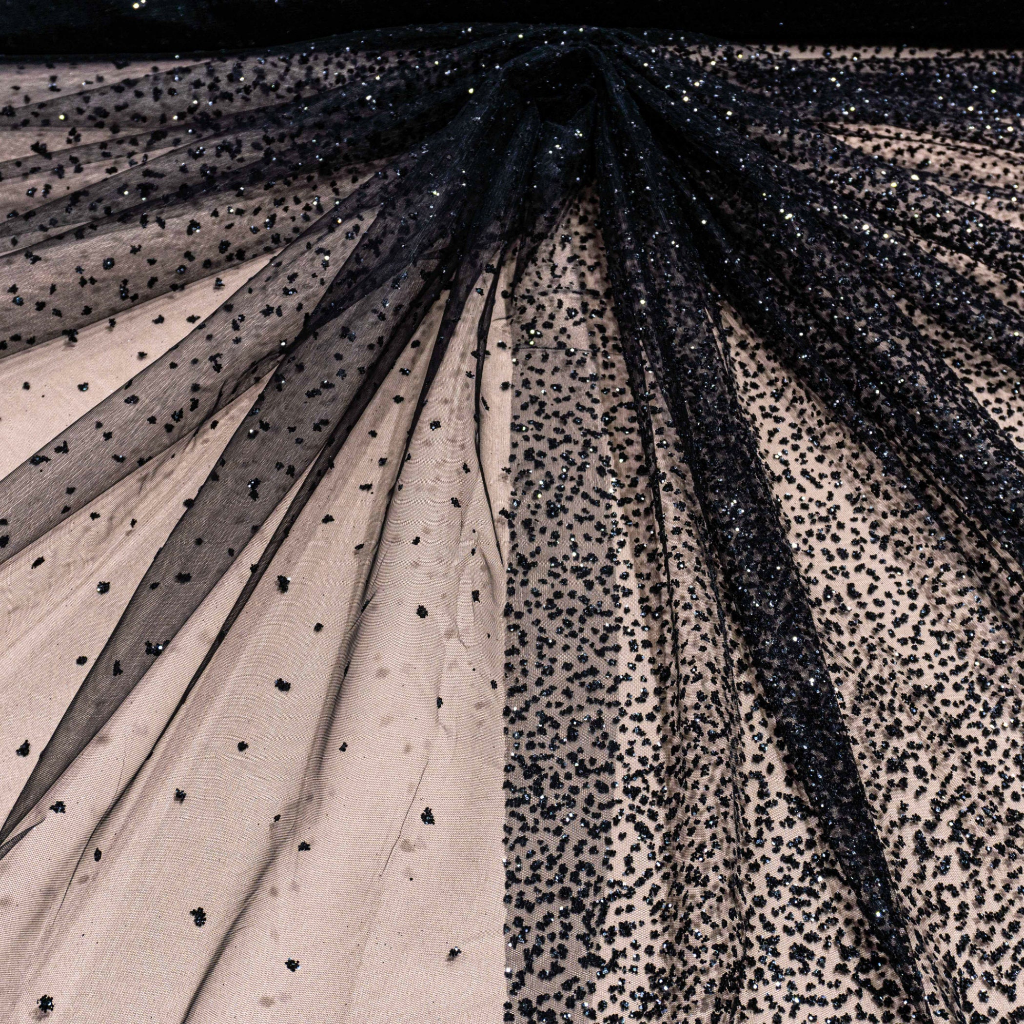 Glitter lace fabric by the metre Soft tulle bridal lace fabric Etsy