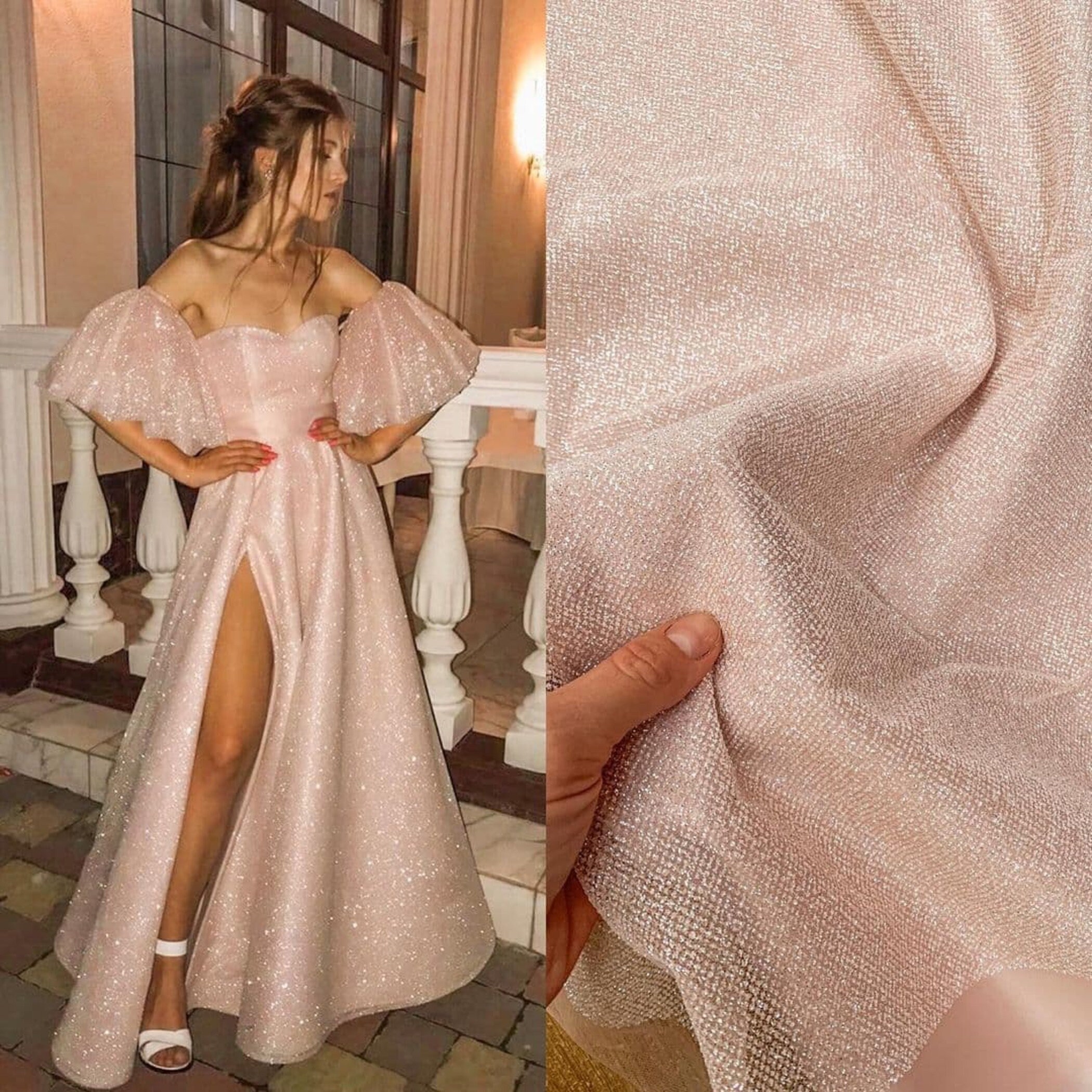 glitter fabric gown