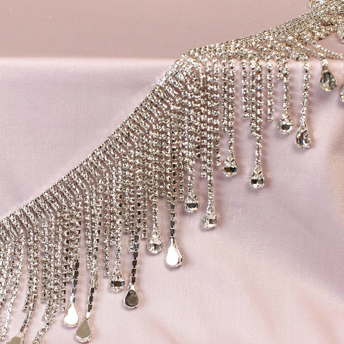 Rhinestone fringe DIY wedding fringing Rhinestone trim wedding Etsy