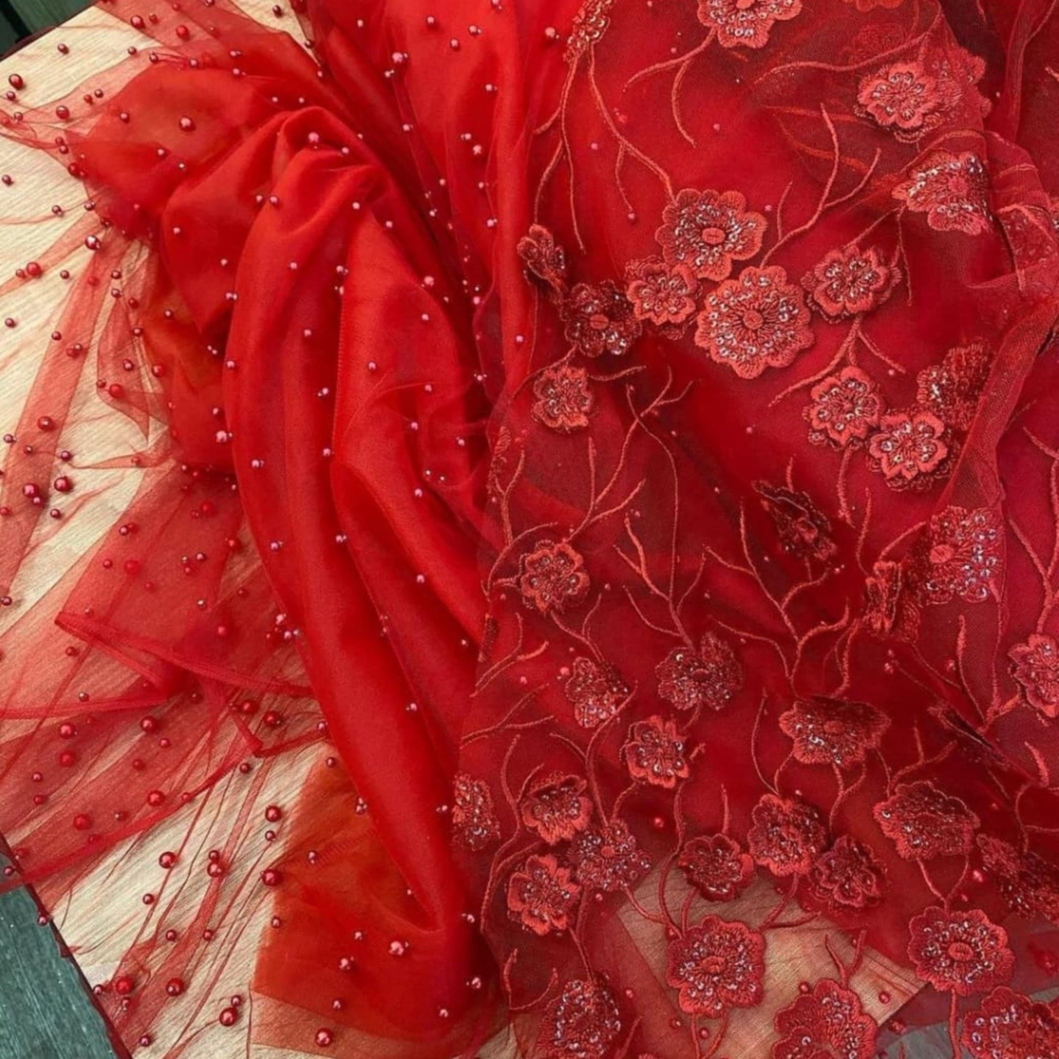 Soft tulle 3d lace fabric Tulle by the yard haute couture Etsy