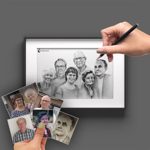 Have a portrait drawn Sketchus - Hand-drawn pencil charcoal - Have a realistic portrait painted with the deceased - JPG file