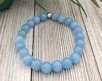 Aquamarine Bracelet / Protection Bracelet / Gift for Her / Spiritual Gifts / Gift for Mom / Bracelets For Women / Crystal Jewelry