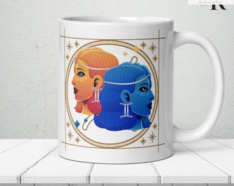 Gemini Coffee Mug, Zodiac Constellation Cup