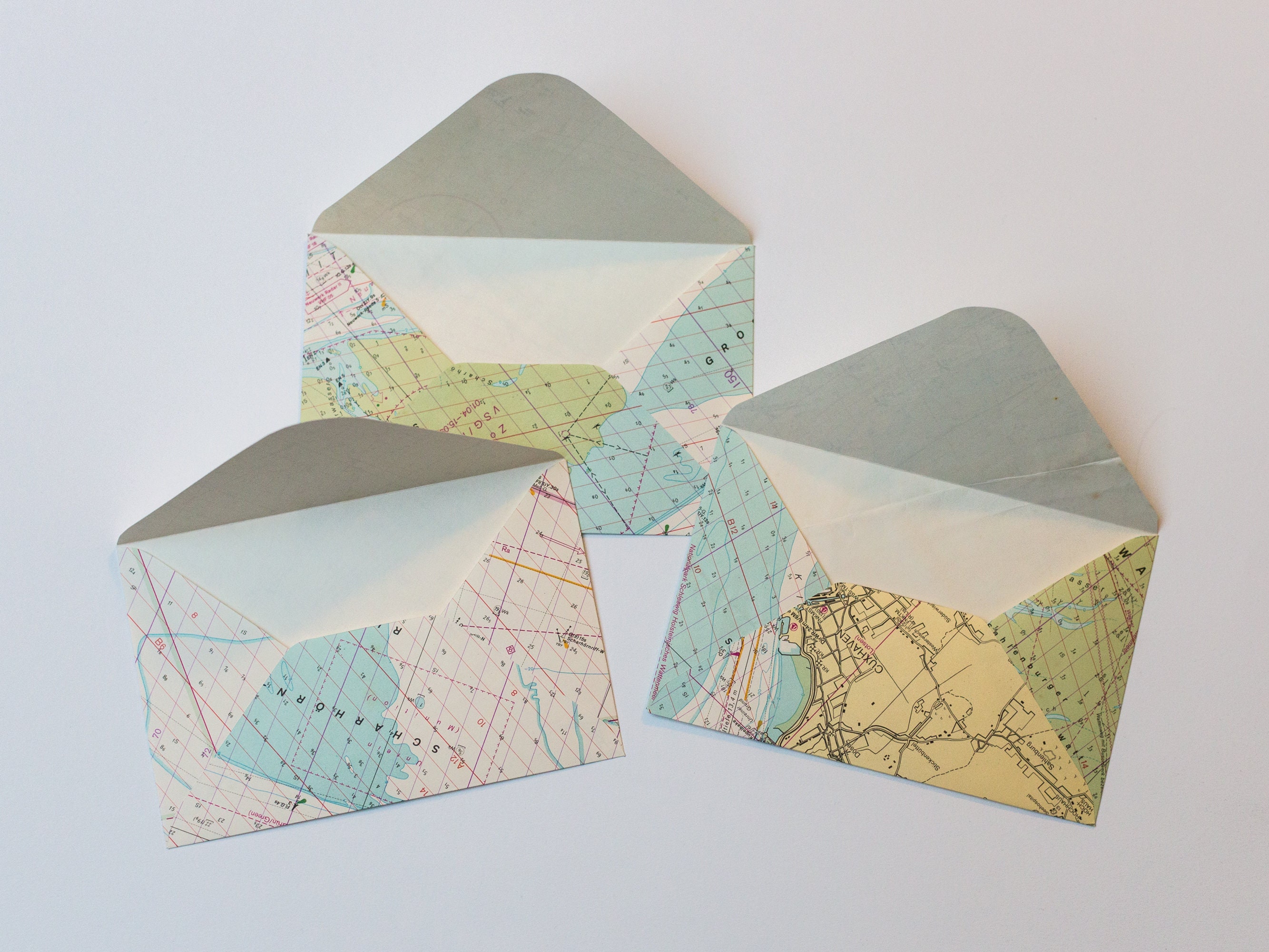 Repurposed Paper Navigation Map Envelopes Mouth of Elbe River - Etsy