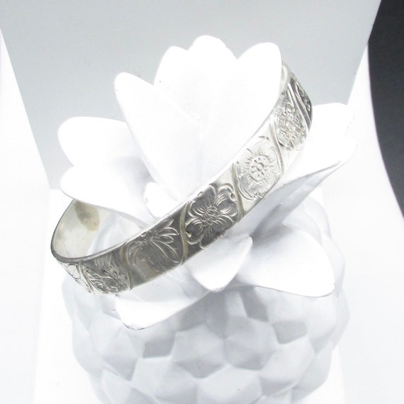 Vintage Sterling Bangle Bracelet, 26g, 1940's Sign