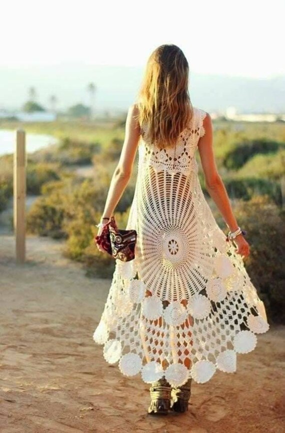 Crochet Beach Wedding Dress - Etsy UK