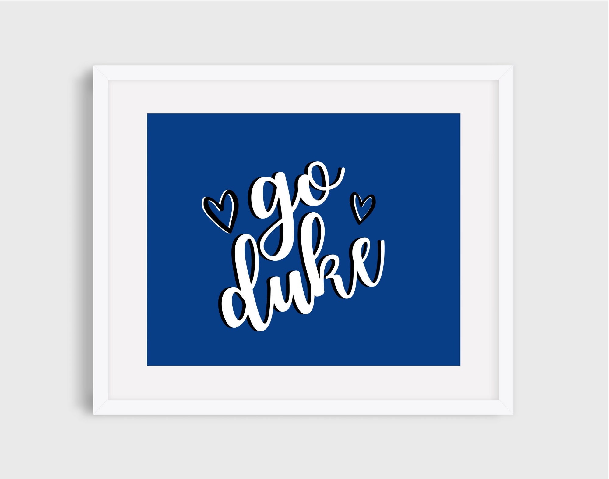 Go Duke Print Duke Print Duke Gift Duke Wall Art Duke Etsy