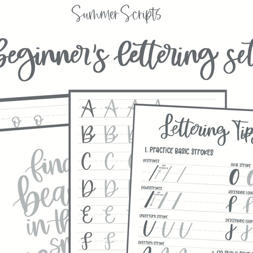 Digital/printable Hand Lettering Workbook Uppercase - Etsy