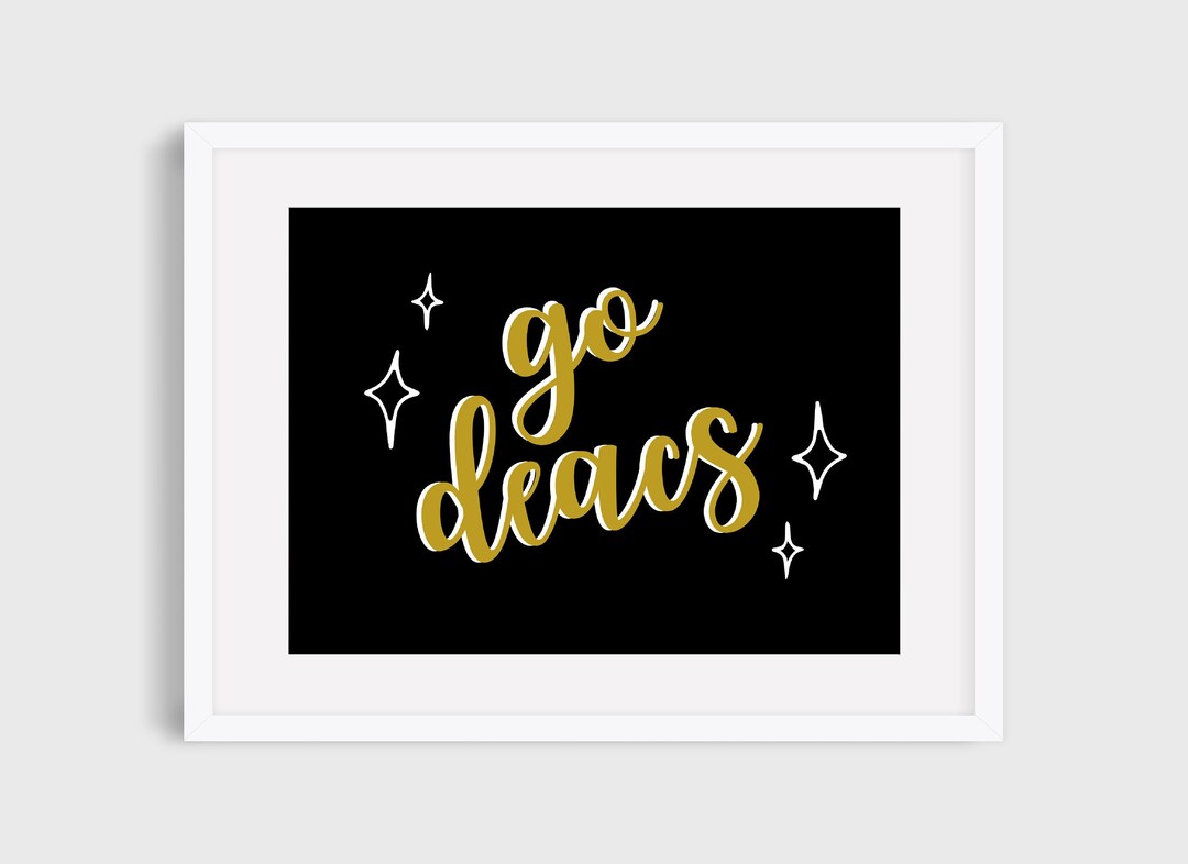 Go Deacs Print Wake Forest Wall Art Wake Dorm Decor Wake Etsy