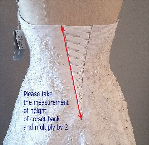 White Satin Corset Zipper Replacement Wedding Gown Back Lace Up Pearl  Button DIY