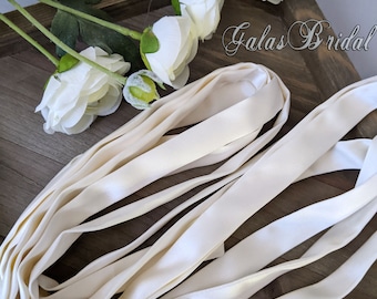 Ivory Lace-up Satin Ribbon for Corset Lacing Back Bridal Gown Satin Strap Ribbon Only Zipper Replacement Bridal Briesmaids Dress Made in USA