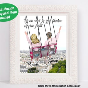 Arte personalizada para amigos, arte digital, presente de aniversário, melhor amigo de aniversário, cartão, a vida é uma aventura