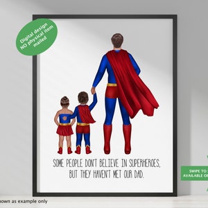 Arte personalizada para o Dia dos Pais, Pai, arte digital, Super-herói, Cartão, Eles não conheceram nosso/meu pai