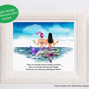 Arte personalizada, irmã não biológica, presente de melhor amigo, melhor amiga, aniversário de amigo, pôster digital, arte de parede