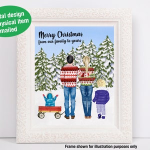 Kundenspezifische Kunst für Familie Weihnachten, Familie, digitale Grafik, Paare, Feiertage, Karte, Feiertage