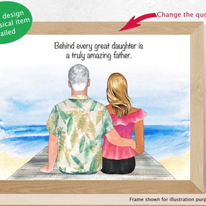 Vatertag Geschenk, Hinter jedem großen Vater ist eine wirklich erstaunliche Tochter, Familie digitales Portrait, Karte, Poster, Wandkunst