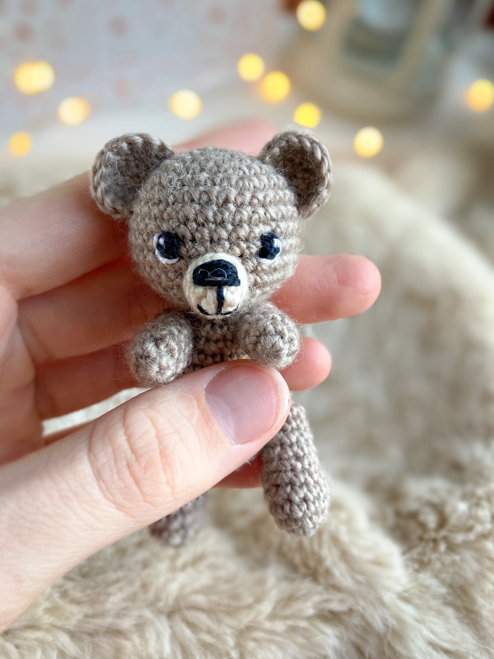 Tiny teddy bear crochet toy pattern amigurumi mini bear | Etsy