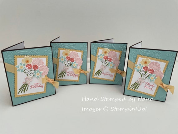 Stampin'up! Handmade Beautiful Bouquet Cards2/ Thank You
