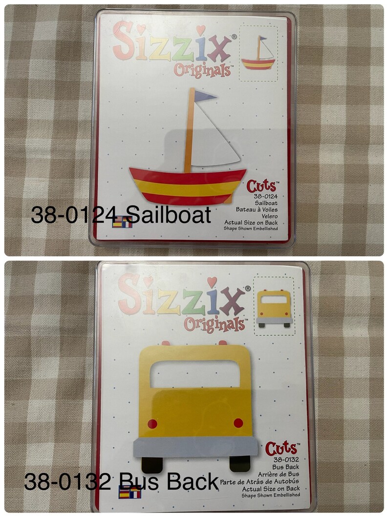 Gentry Used Sizzix Train Engine Die/ Car Front Die/ Sailboat Die/ Bus