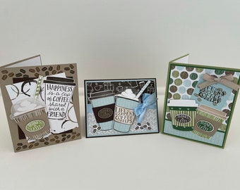 Stampin'Up!  Handmade Thank you Cards/ Friendship Cards- Coffee Cafe Cards