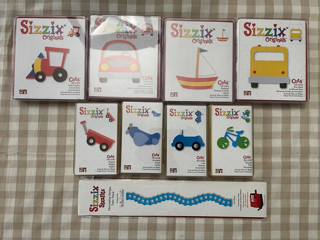 Gentry Used Sizzix Train Engine Die/ Car Front Die/ Sailboat Die/ Bus