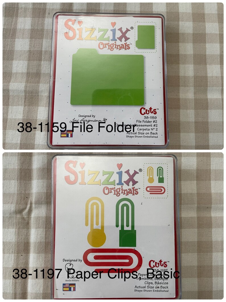 Gentry Used Sizzix File Folder/ Paper Clips/ Scroll/ Album Coverpage/ Charmsbuckles/envelope