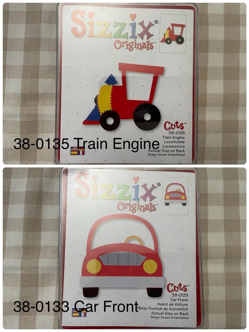 Gentry Used Sizzix Train Engine Die/ Car Front Die/ Sailboat Die/ Bus