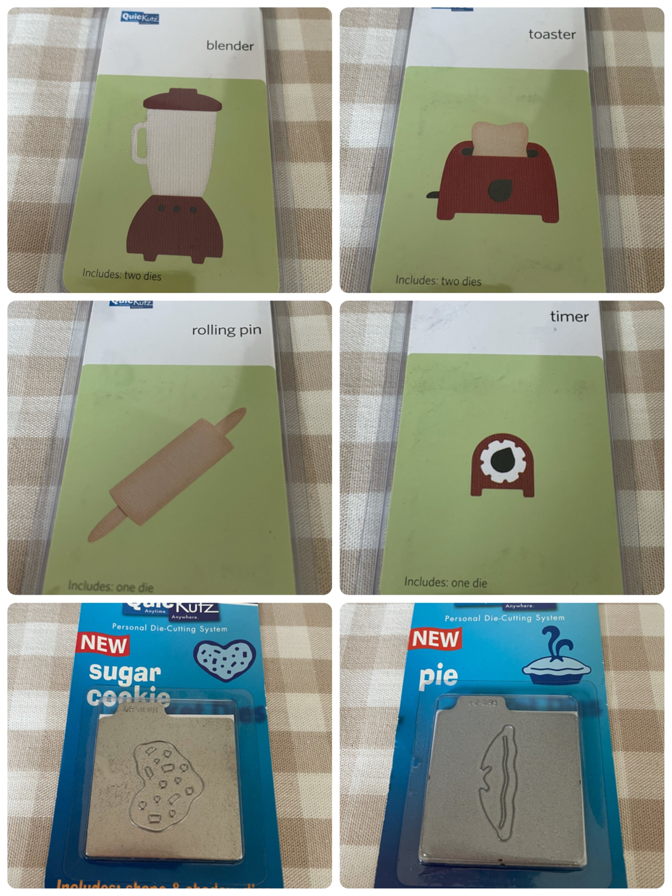 Brand New Quickutz 2x2 Dies Group1 / Quickutz Food Dies/ Quickutz