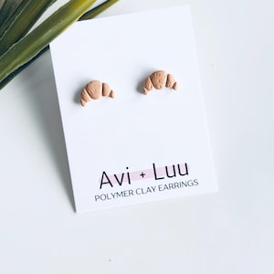 Croissant Studs | Breakfast Studs | Polymer Clay