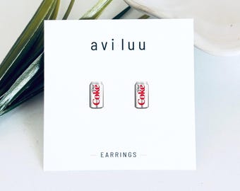 Diet Cola Earrings - Stud - Beverage Earrings