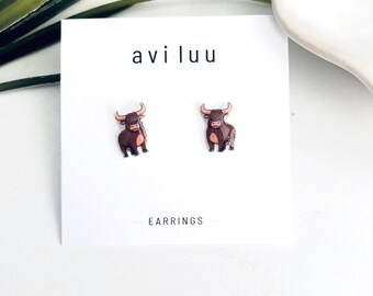 Boucles d'oreilles taureau