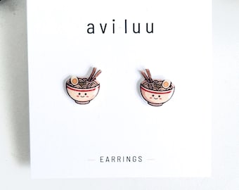 Ramen Dish Earrings - Food Studs