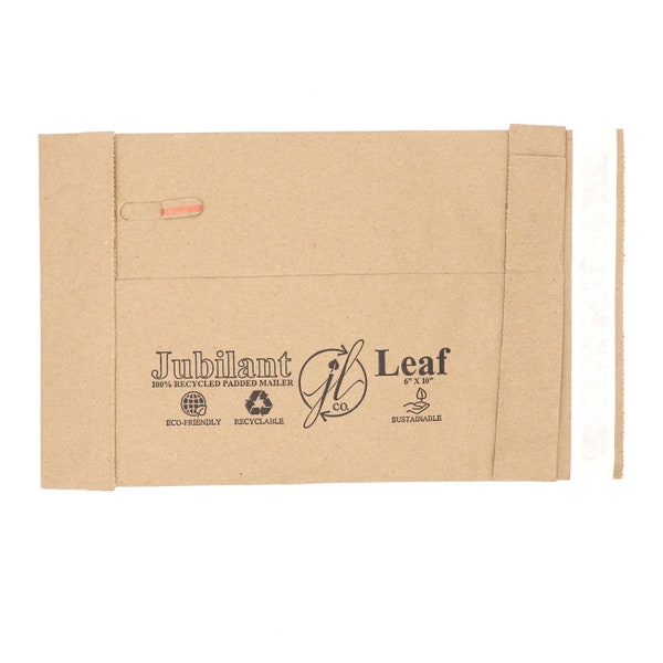 6"x10" Padded Mailers | 100% Recycled | Tamper Evident & Easy-Open Pull-Tab | Naturally Biodegradable, Compostable, Recyclable, Sustainable