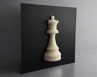 Layered Chess Queen Wall Art – 3D Modern Decor